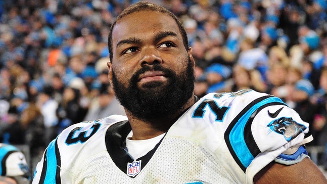 Panthers linemen celebrate Michael Oher's new contract with 'Blind Side' jokes